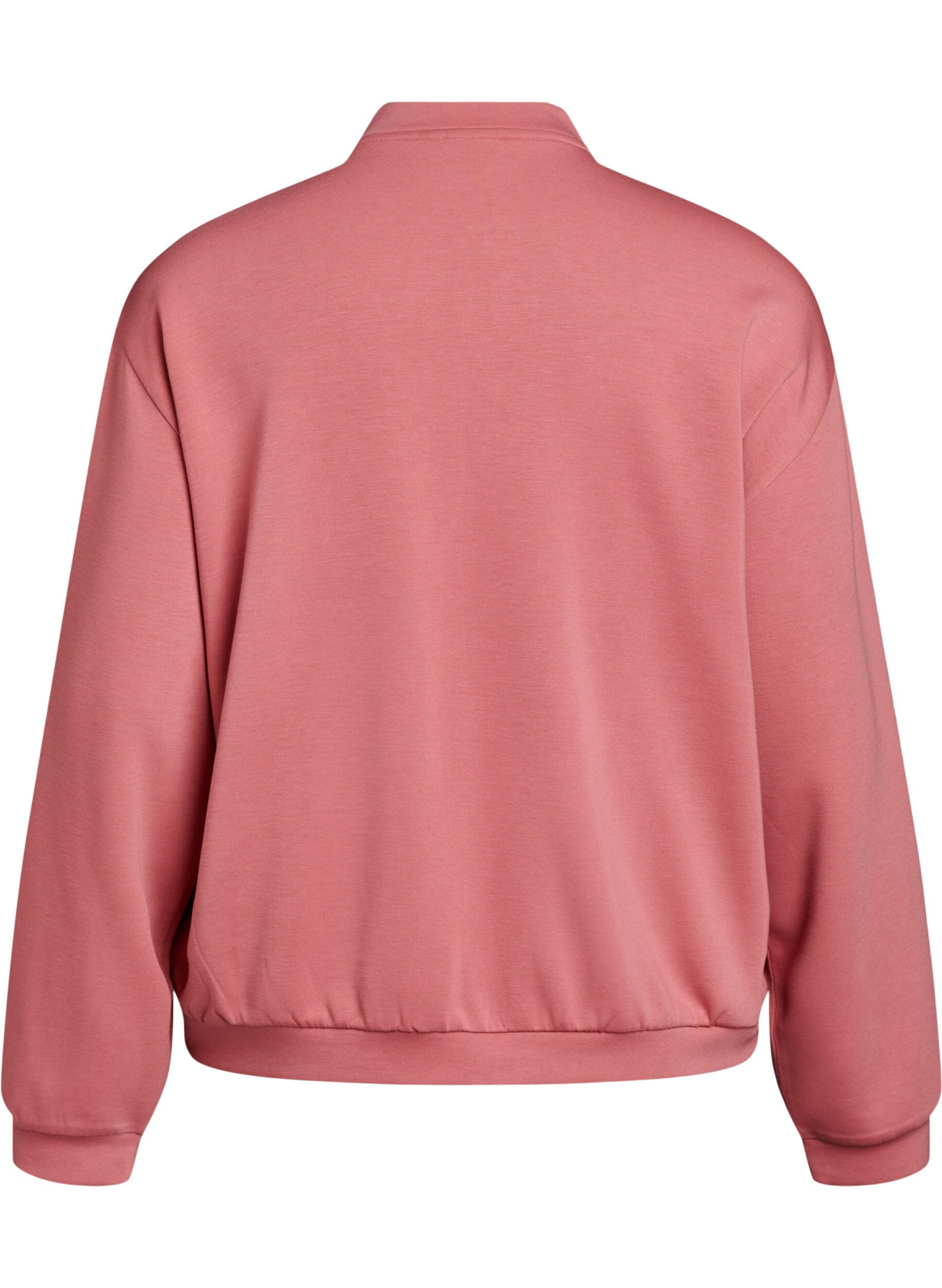 Zizzi Cardigan bomber zipp&eacute;, Rose poudr&eacute;e, Packshot image number 1