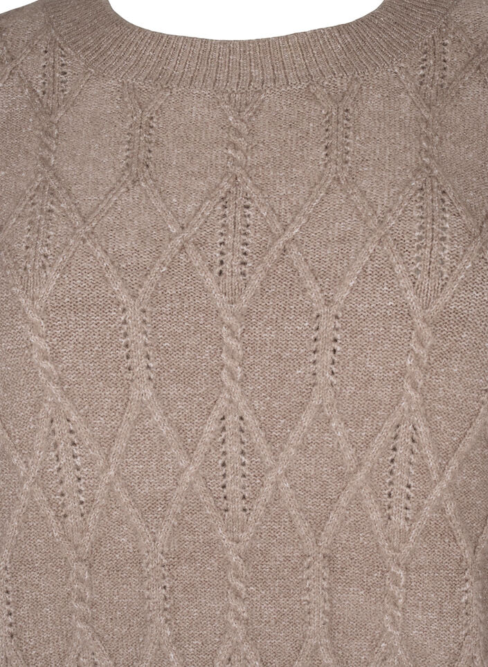 Pull en tricot avec motif et perles, Desert Taupe Mel., Packshot image number 2