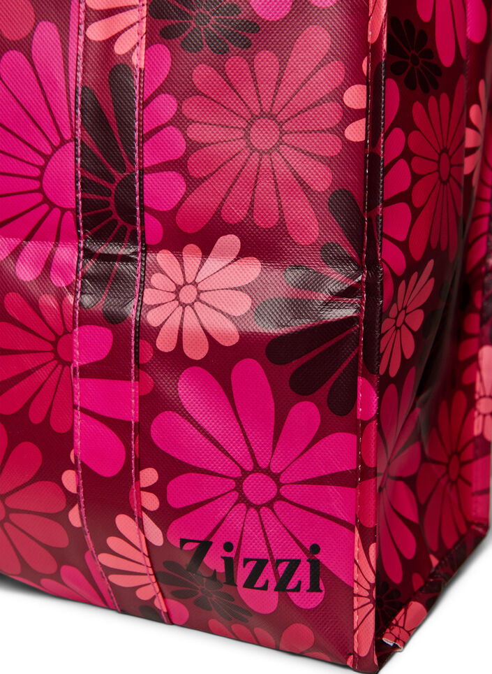 Sac de magasinage avec fermeture &eacute;clair, Bordeaux, Packshot image number 2