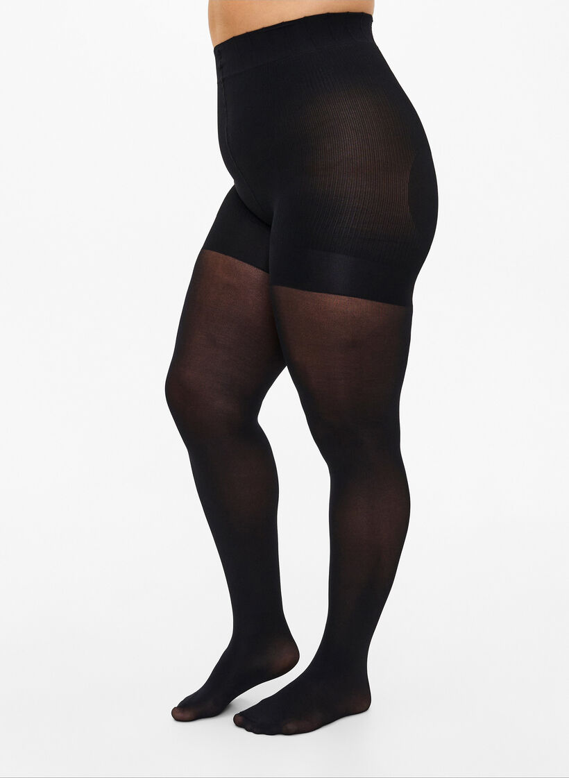 Collants 40 deniers avec push-up, Noir, Model image number 0