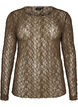 Blouse en maille &agrave; motif et fil paillet&eacute;, Marron, Packshot image number 0