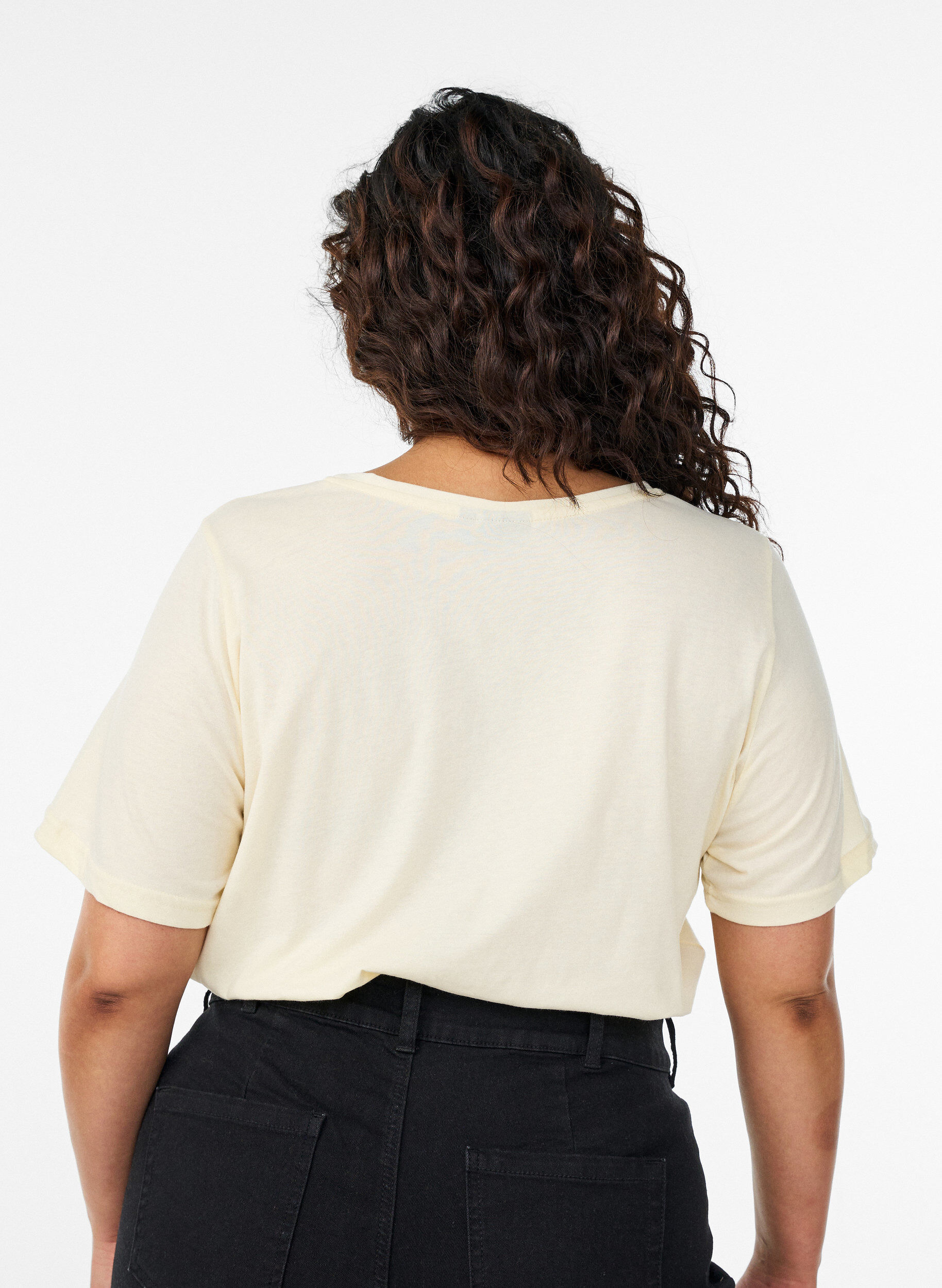 Zizzi FLASH - T-shirt imprim&eacute;, Jaune clair, Model image number 2