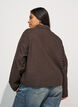 Veste courte avec col de chemise et zip, Marron, Model image number 2