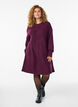 Robe courte en maille avec un motif textur&eacute; en V, Violet, Model image number 1