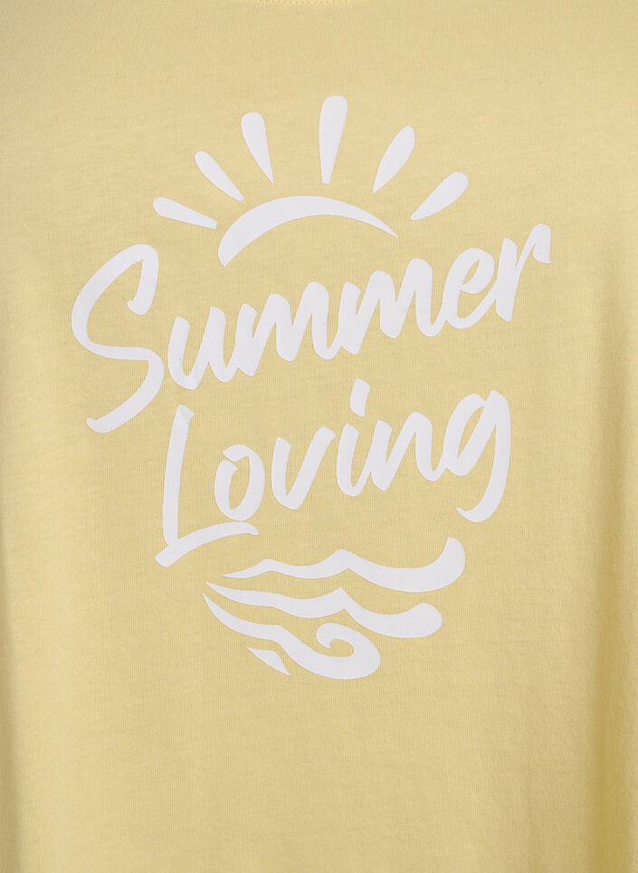 Top en coton avec forme en A, Jaune, Packshot image number 2