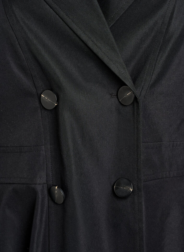 Manteau de printemps coupe &eacute;vas&eacute;e &agrave; double boutonnage, Noir, Packshot image number 2