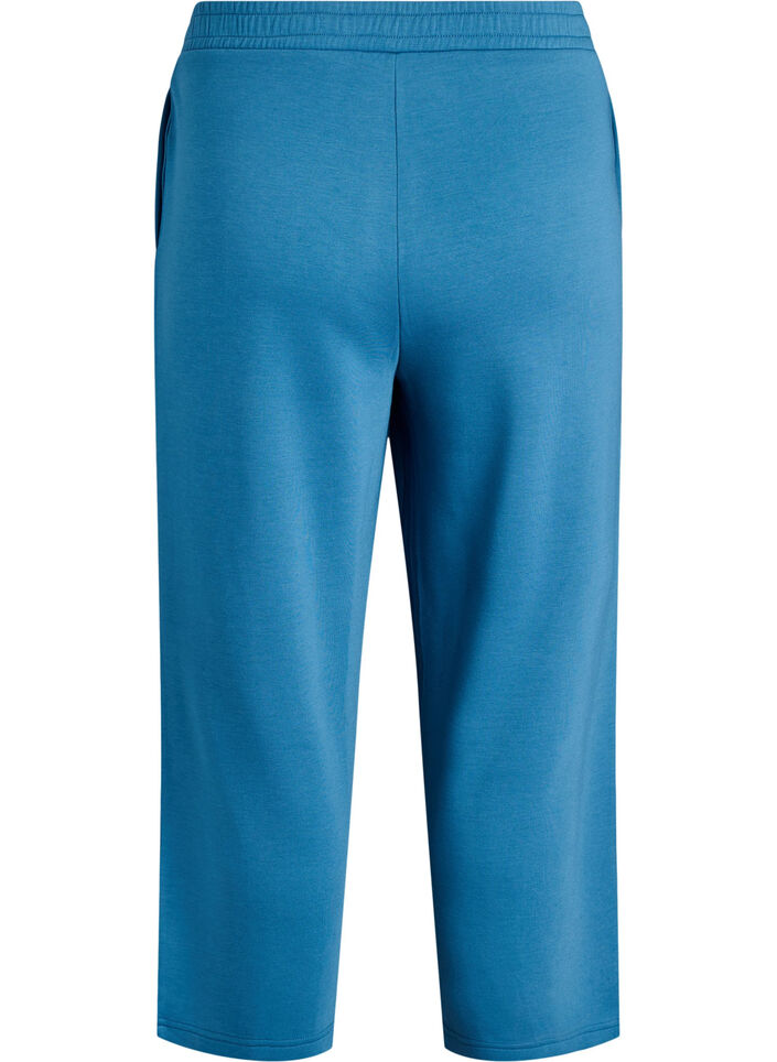 Pantalon 7/8 en m&eacute;lange de modal avec poches, Bleu p&eacute;trole, Packshot image number 1