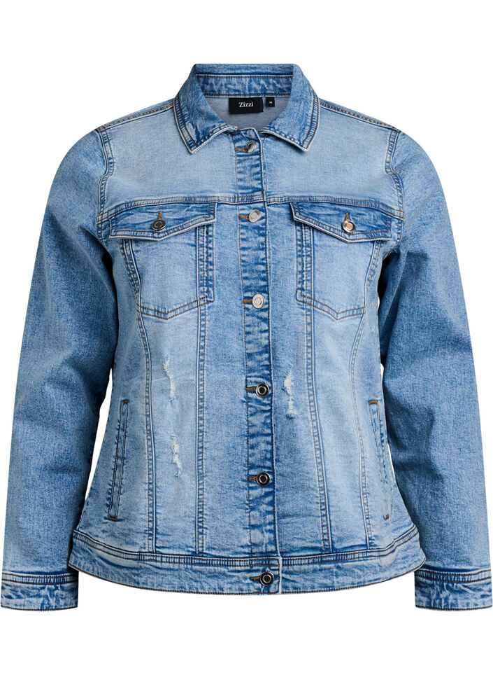 Veste en jean avec une coupe classique, Bleu Clair, Packshot image number 0