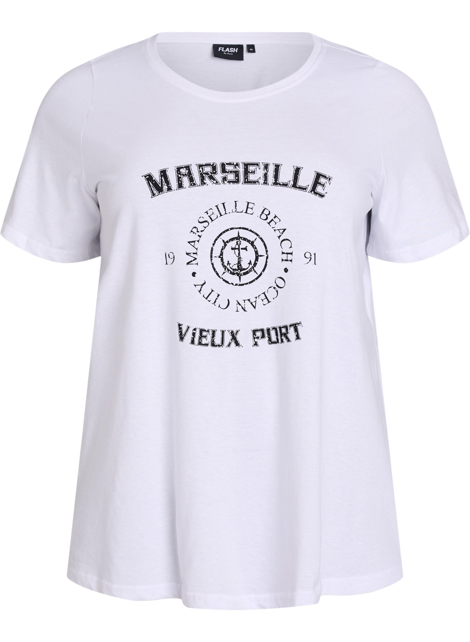 Zizzi FLASH - T-shirt imprim&eacute;, Blanc, Packshot image number 0