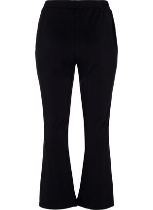 Pantalons évasés avec des fentes devant, Black, Packshot image number 1