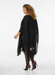 Robe courte en mousseline avec col en V, Noir, Model image number 1