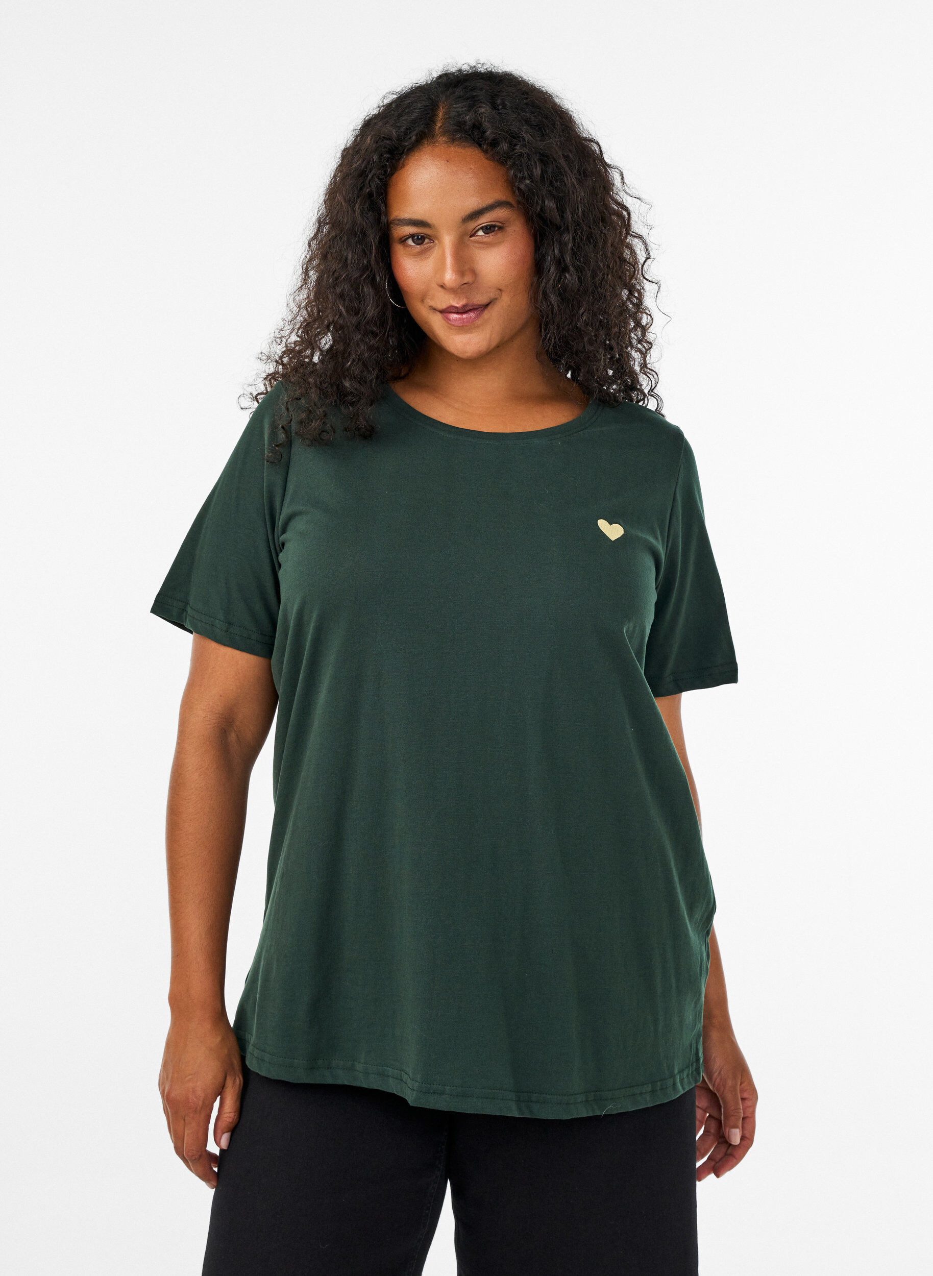 T-shirt imprim&eacute;, Vert, Model
