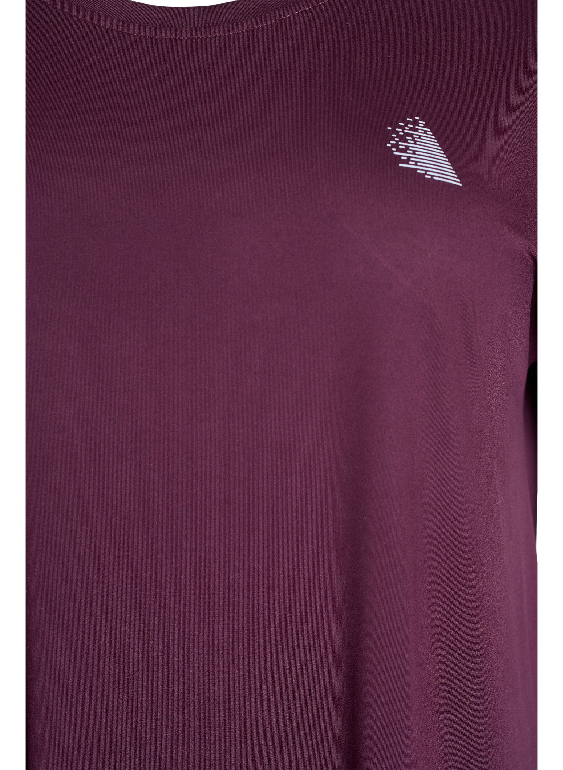 Zizzi T-shirt long de sport, Bordeaux, Packshot image number 2
