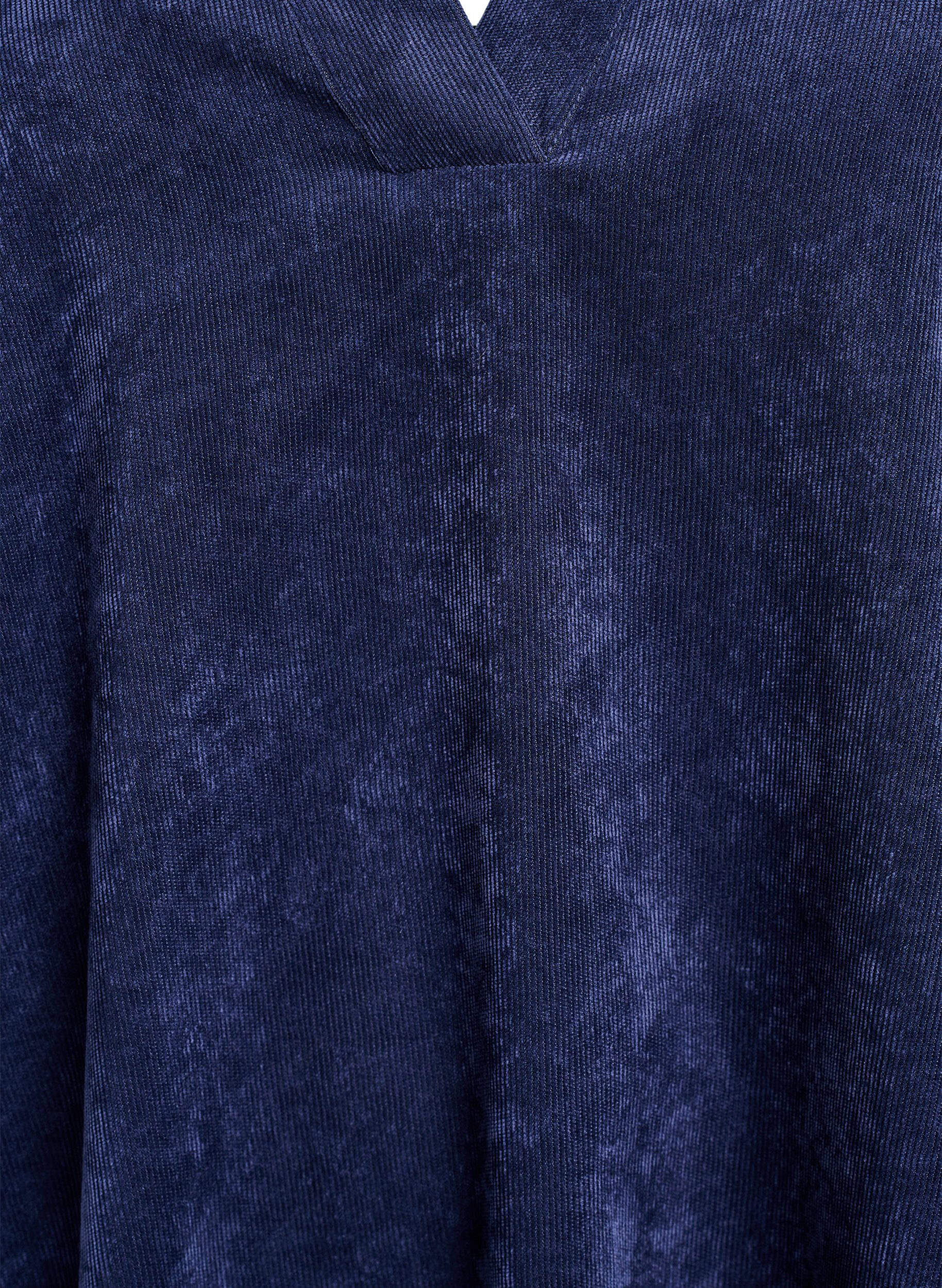 Zizzi Robe courte en velours &agrave; manches longues, Bleu, Packshot image number 2