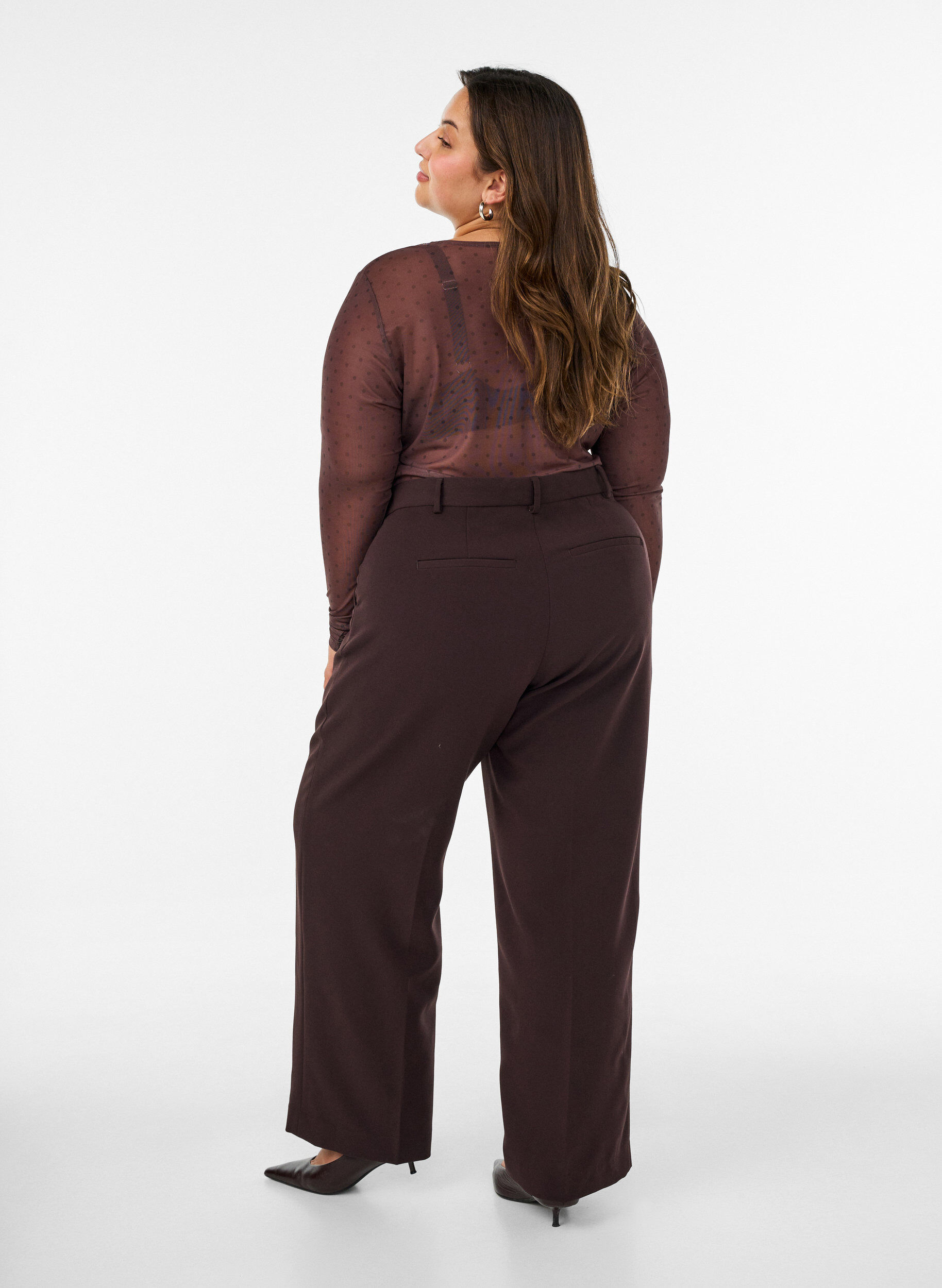 ZizziBlouse en maille avec imprim&eacute;, Marron, Model image number 2