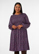 Robe avec haut smock&eacute; et imprim&eacute; &agrave; petites fleurs, Bleu, Model image number 0