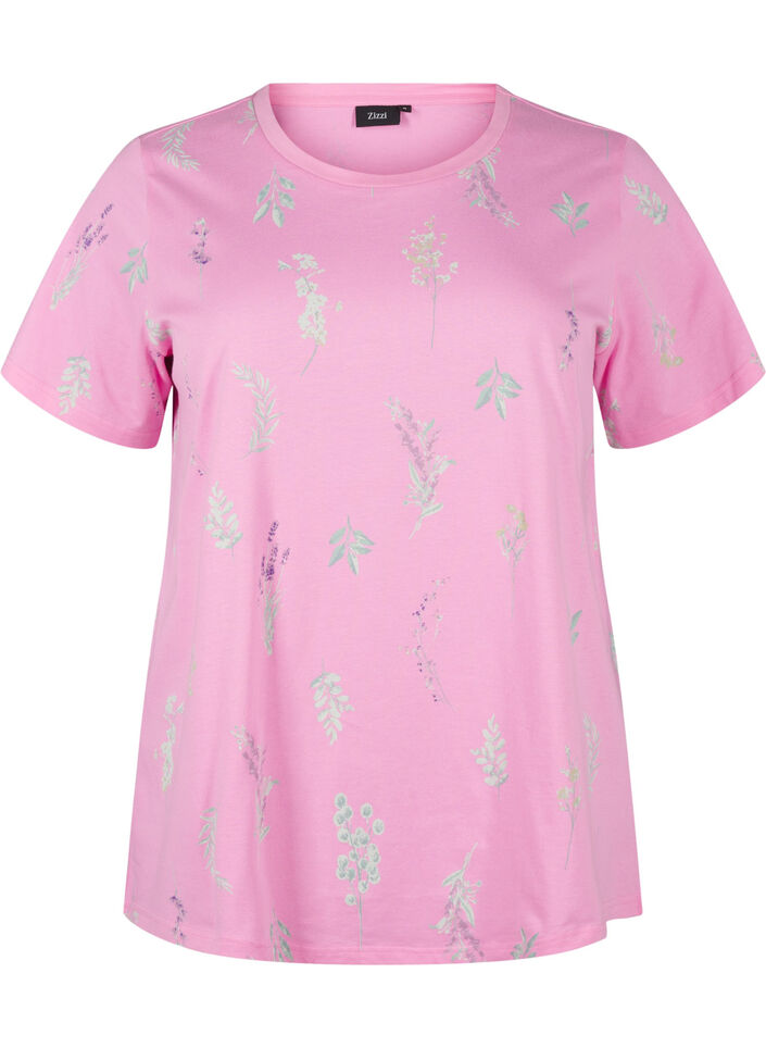 T-shirt en coton biologique avec imprimé floral, Rosebloom W. Flower, Packshot image number 0