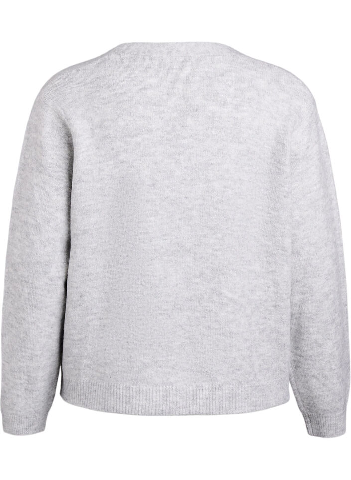 Cardigan en maille avec boutons nacrés, Gris, Packshot image number 1