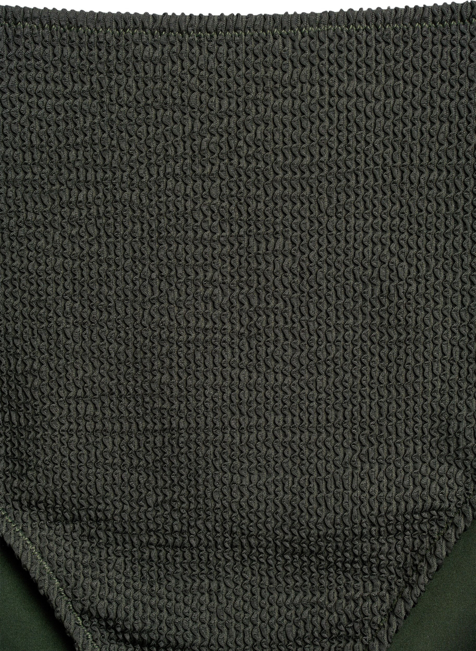 Zizzi Bas de bikini textur&eacute; taille haute, Vert, Packshot image number 2