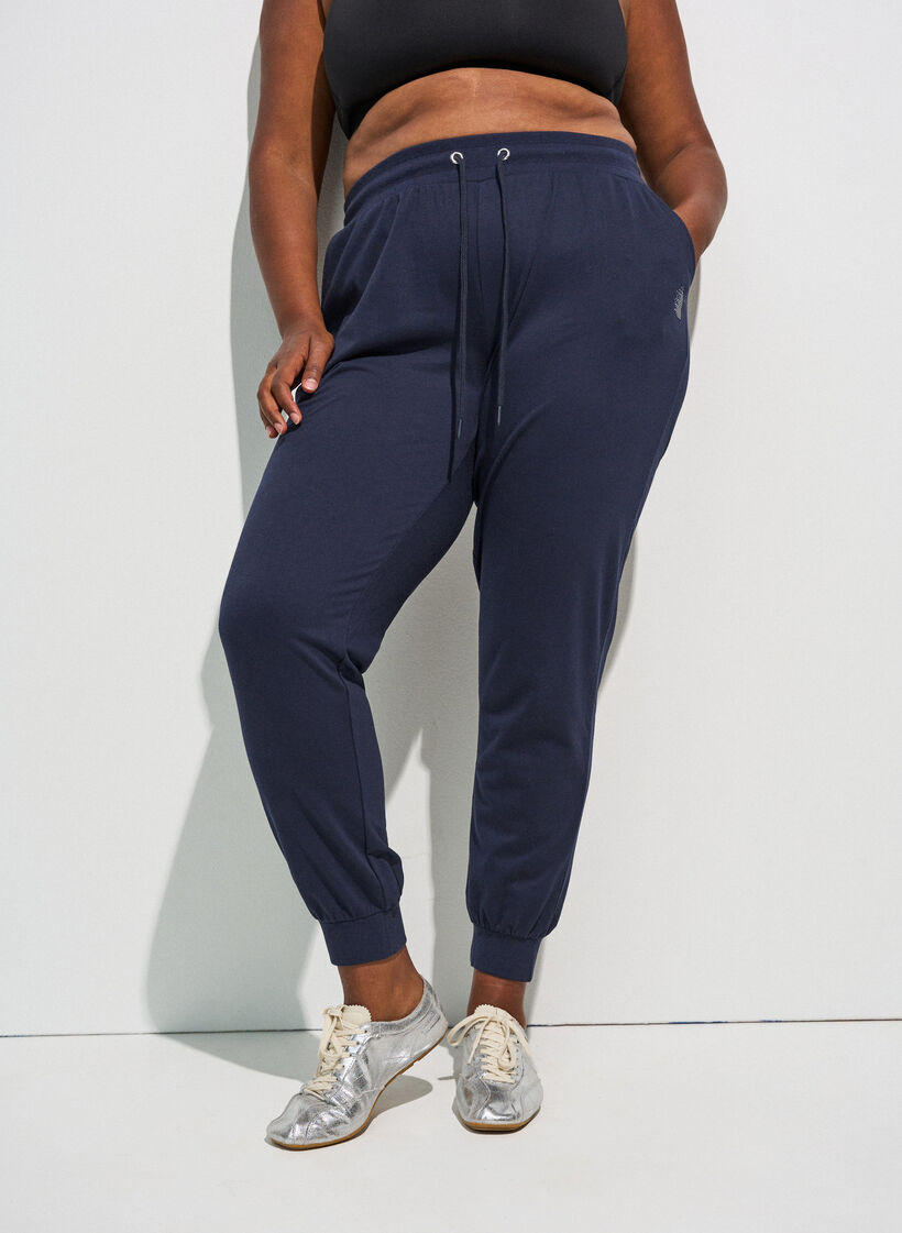 Pantalon de sport ample avec des poches, Bleu, Model image number 0