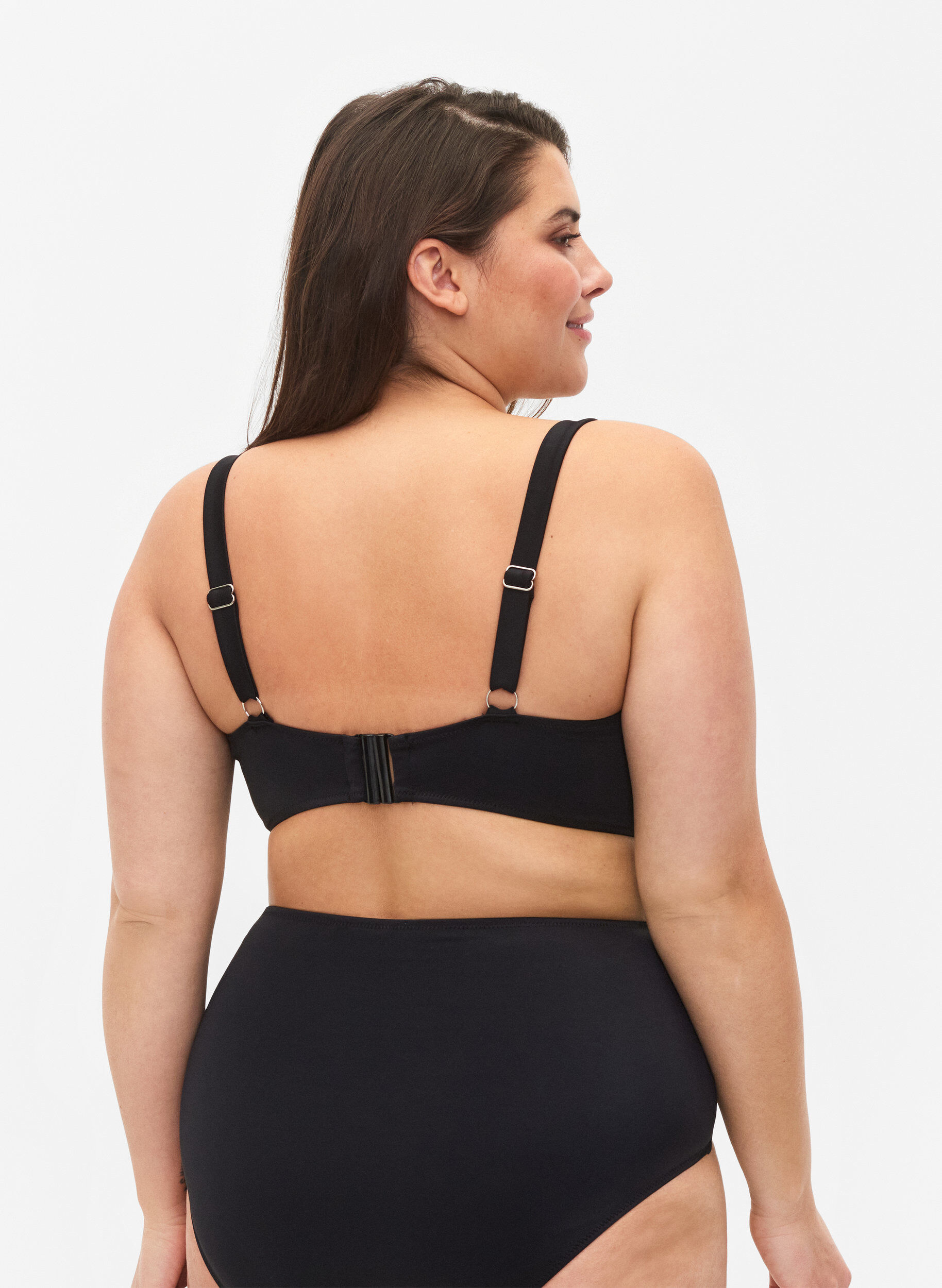 Zizzi Haut de bikini &agrave; armatures avec draperies, Noir, Model image number 1