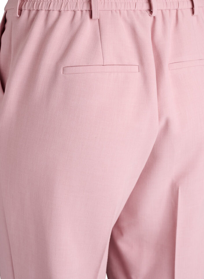 Pantalon de tailleur taille haute et coupe droite, Rose, Packshot image number 3