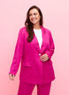 Blazer jacquard ton sur ton en viscose, Rose Violet, Model image number 0