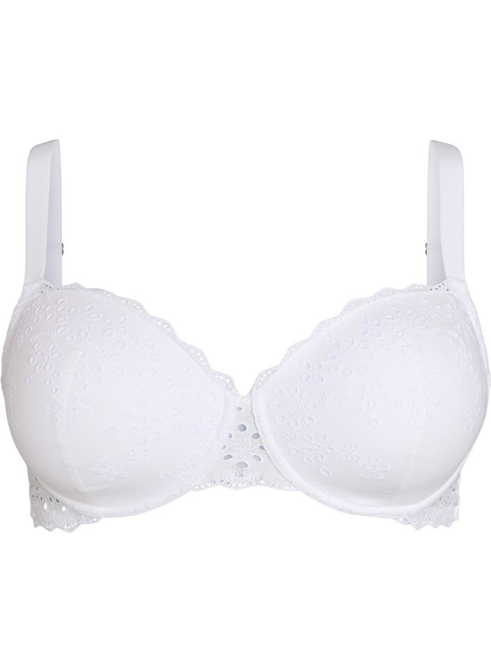 Soutien-gorge moul&eacute; avec broderie anglaise, Blanc, Packshot image number 0