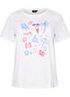 T-shirt en coton bio avec imprim&eacute; plage, Blanc, Packshot image number 0
