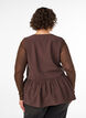 Blouse p&eacute;plum sans manches avec boutons d&eacute;coratifs, Marron, Model image number 2