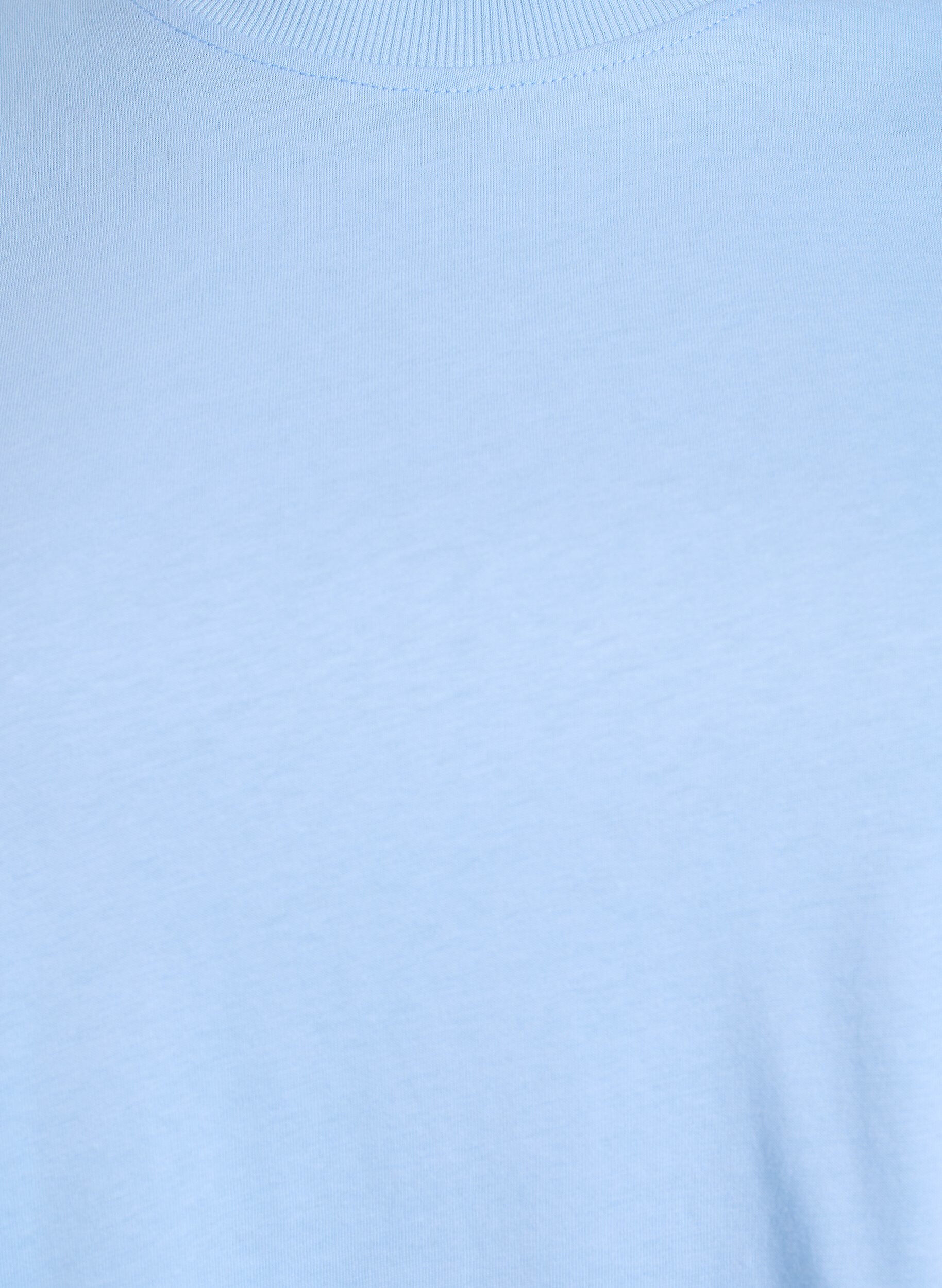 ZizziT-shirt basique en coton &agrave; col rond, Bleu, Packshot image number 2