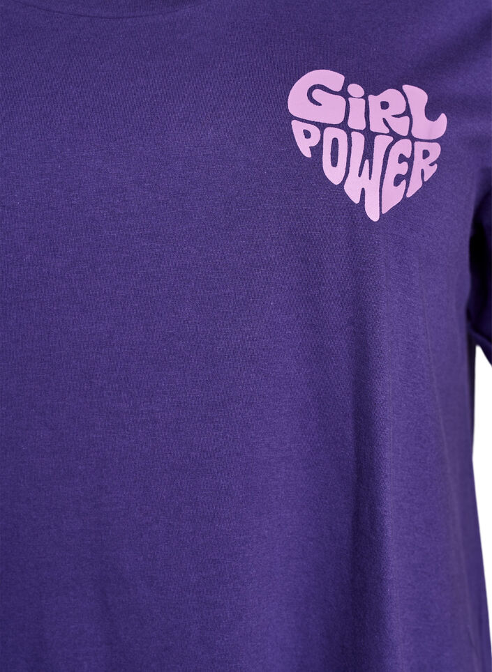 Chemise de nuit à manches courtes en coton biologique, Violet, Packshot image number 2