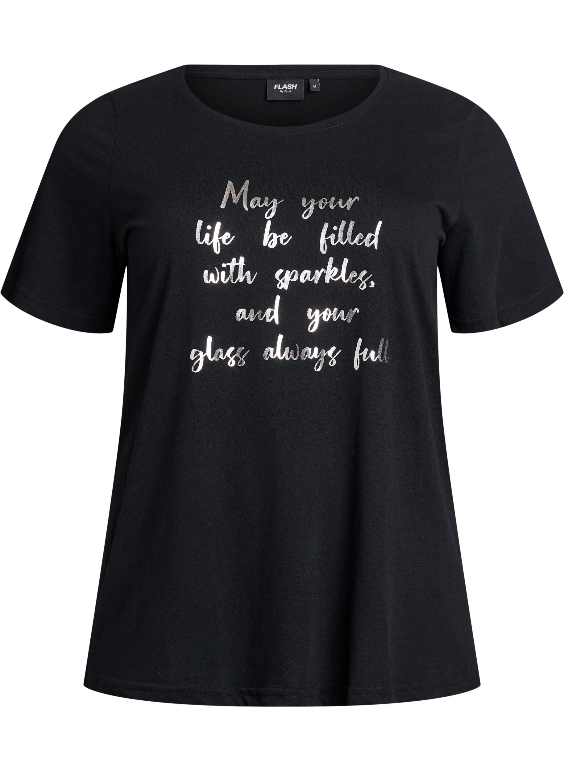 Zizzi FLASH - T-shirt avec motif, Noir, Packshot image number 0