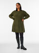 Robe courte en maille avec un motif textur&eacute; en V, Vert fonc&eacute;, Model image number 1