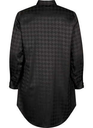 Chemise longue à motif pied-de-poule, Black, Packshot image number 1