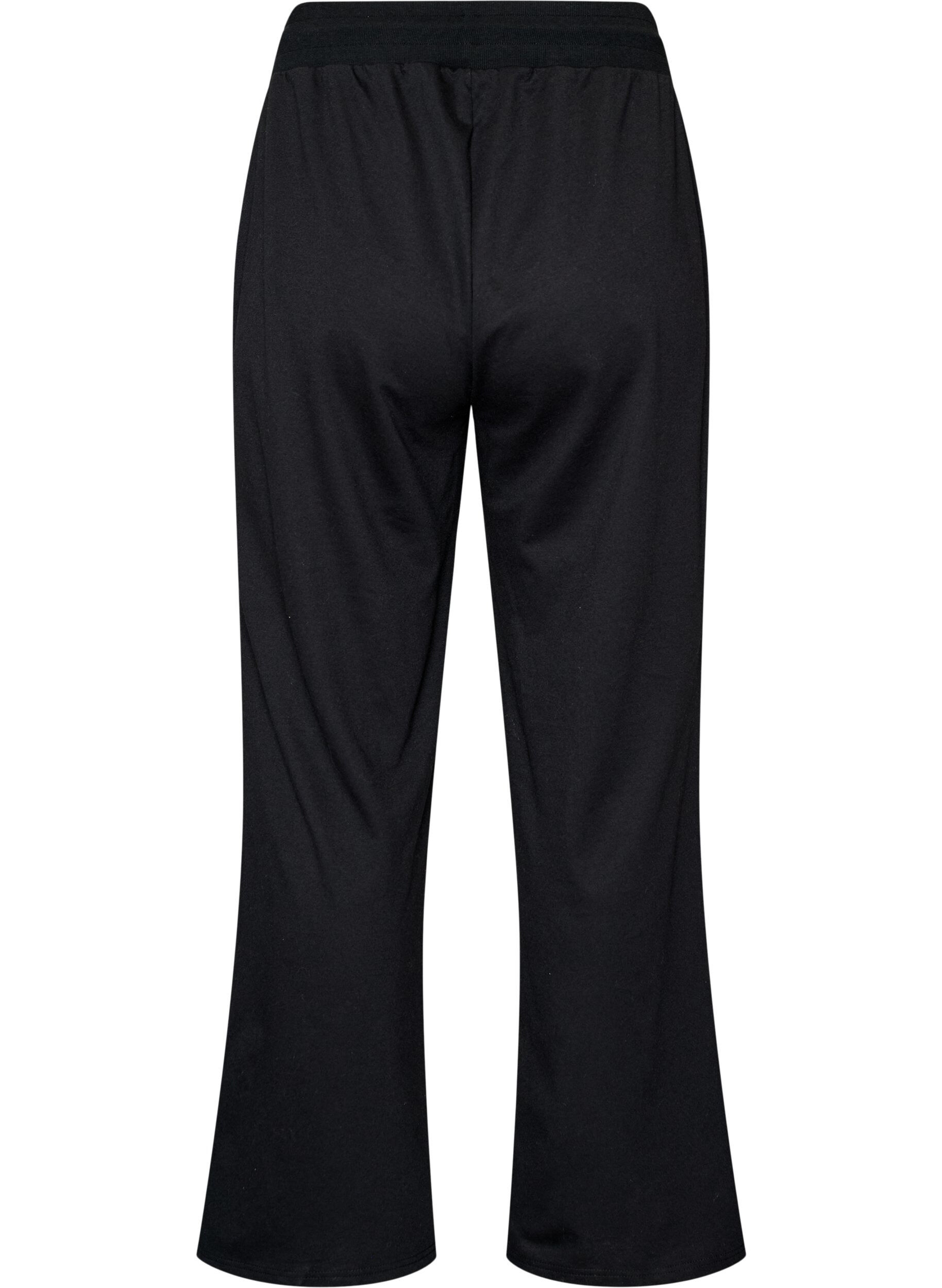 ZizziPantalon d'entra&icirc;nement coupe ample avec taille haute, Noir, Packshot image number 1