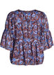 Blouse fleurie avec manches &agrave; volants, Marron, Packshot image number 1