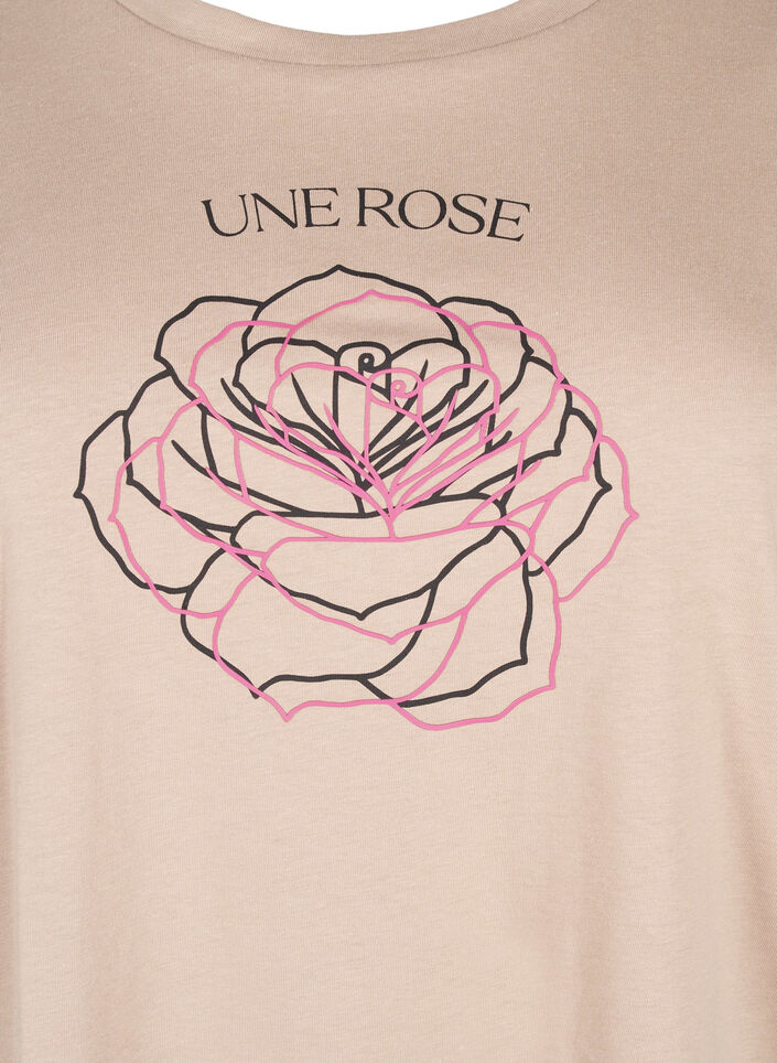 T-shirt en coton avec impression, S. Mink w. Flower, Packshot image number 2