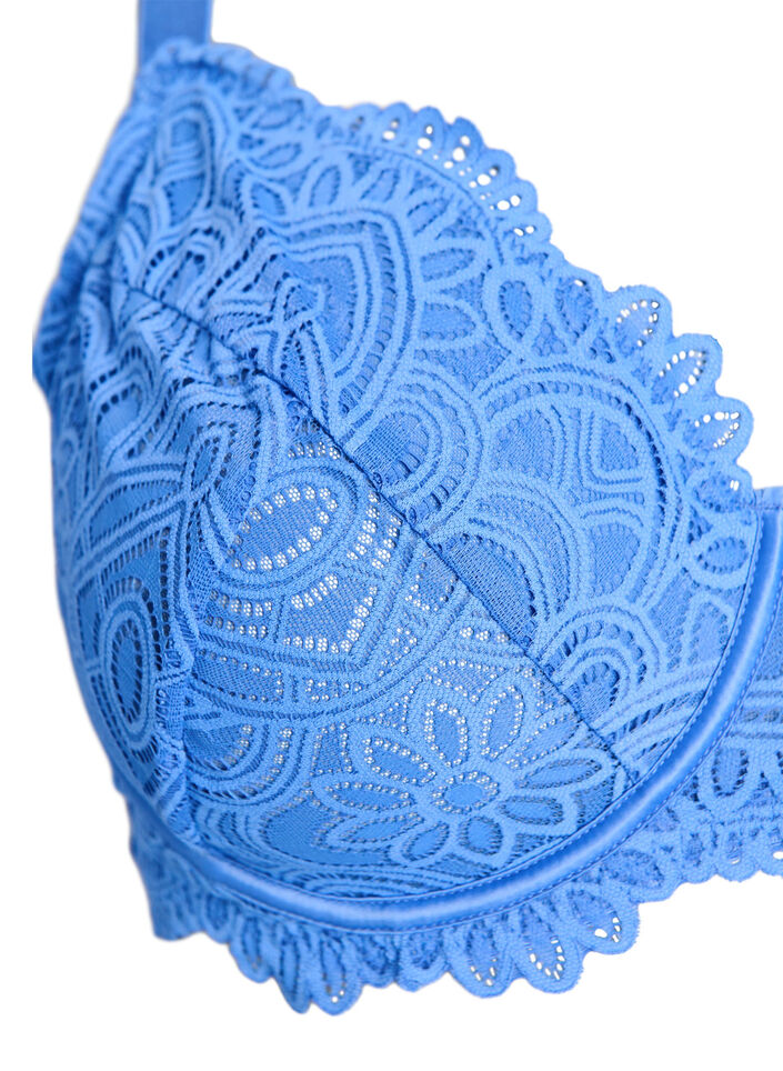 Soutien-gorge corbeille en dentelle avec armatures, Bleu, Packshot image number 2