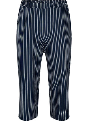 Pantalon ample avec longueur 7/8, Navy Blazer Stripe, Packshot image number 0