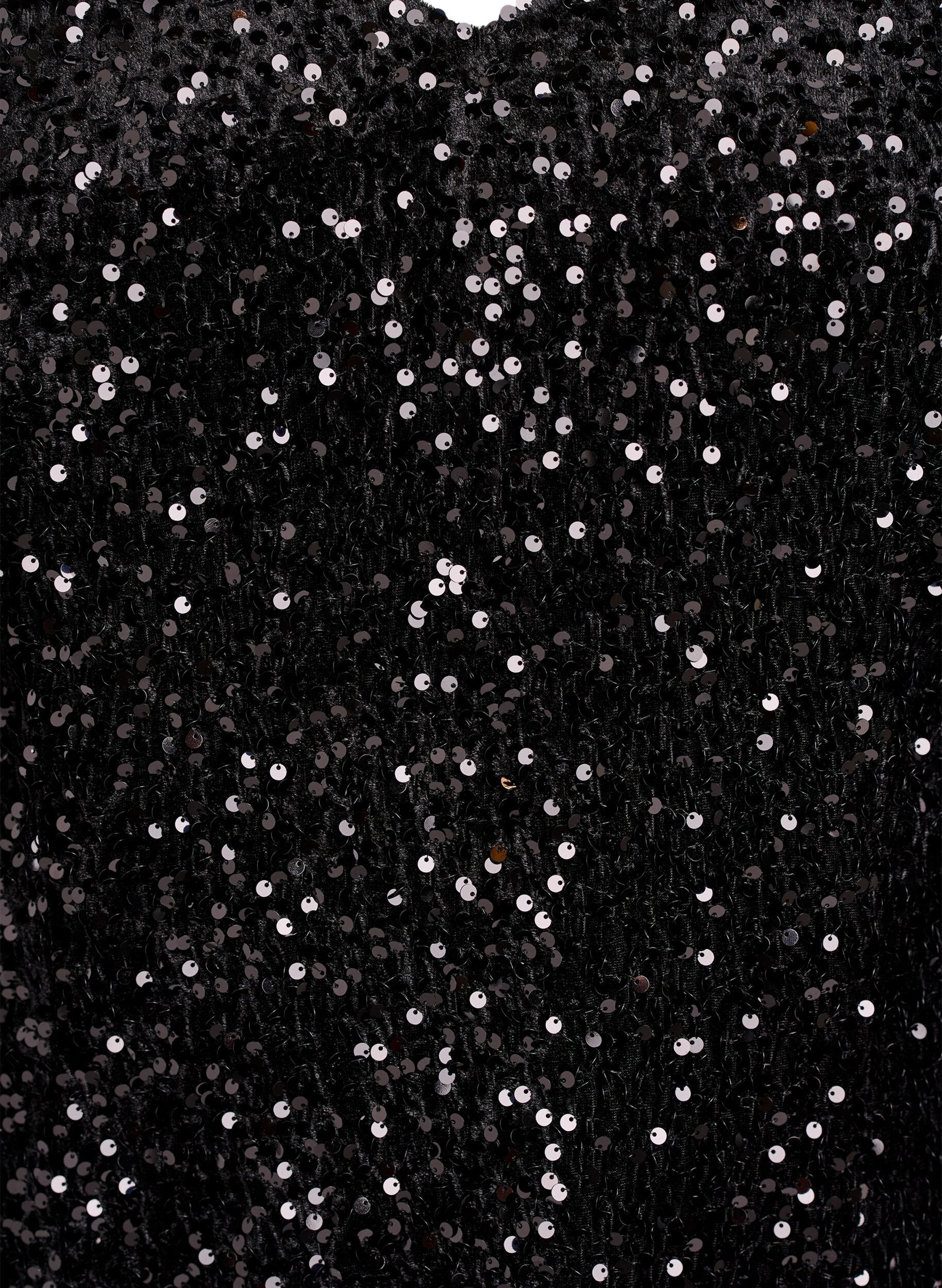 Zizzi Robe courte &eacute;vas&eacute;e &agrave; sequins, Noir, Packshot image number 2