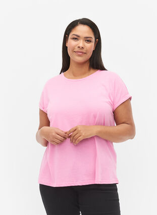 T-shirt à manches courtes en mélange de coton, Rosebloom, Model image number 0