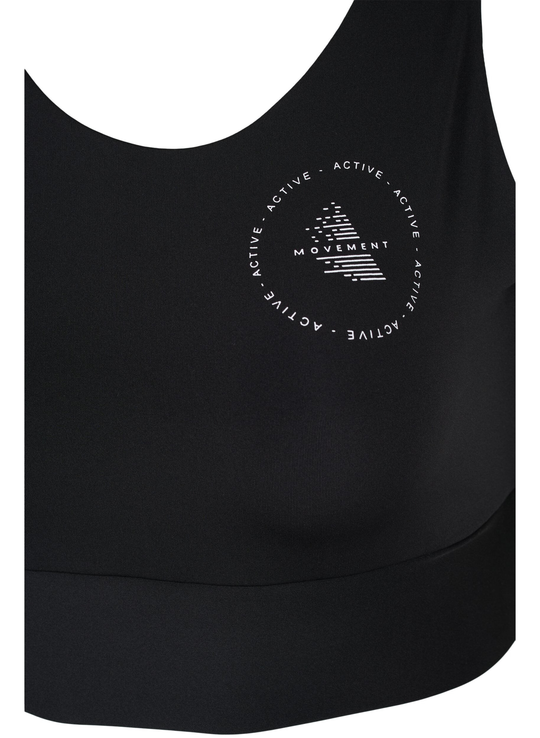 Zizzi CORE, MID SUPPORT SPORTS BRA - Brassi&egrave;re de sport, Black, Packshot image number 2