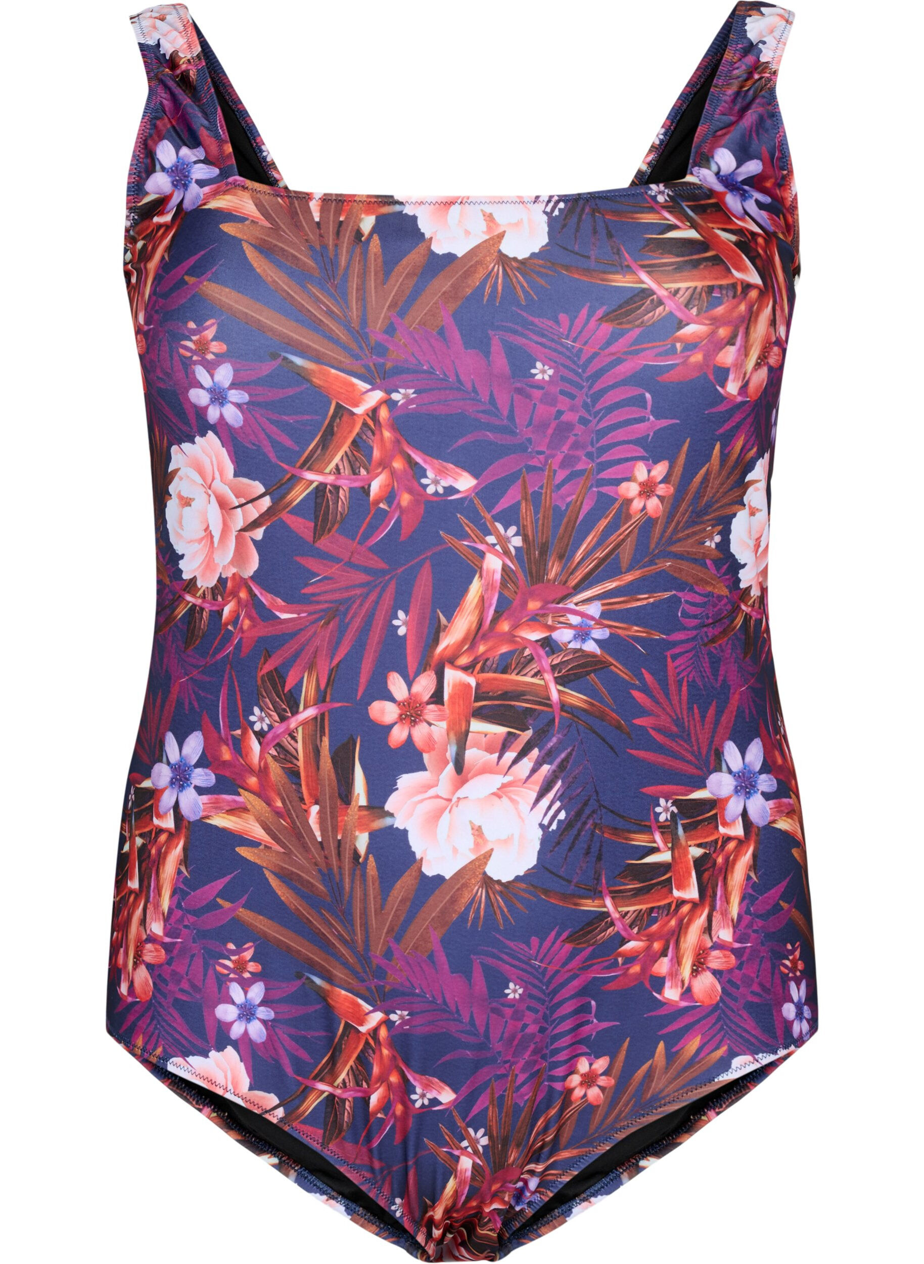 Zizzi Maillot de bain &agrave; imprim&eacute; floral, Purple Flower, Packshot image number 0