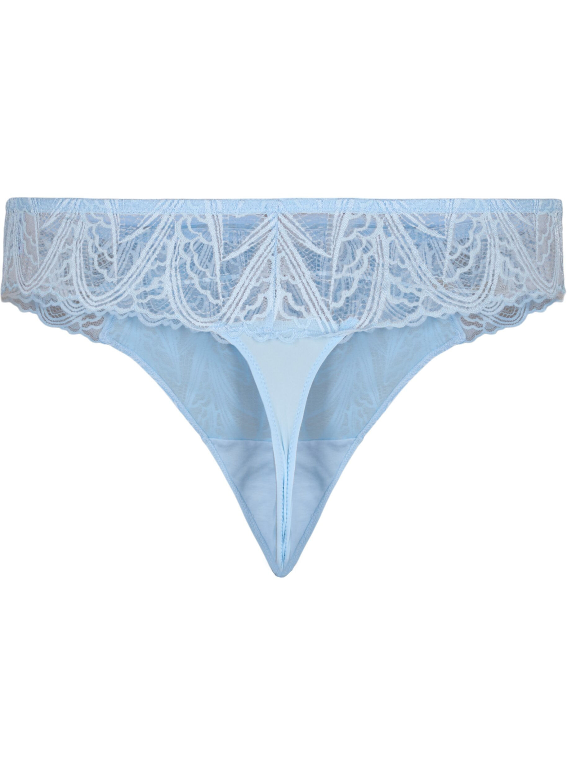 Zizzi String &agrave; dentelle de taille normale, Bleu, Packshot image number 1