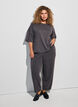Blouse &agrave; coupe &eacute;vas&eacute;e en jersey &agrave; manches mi-longues, Gris anthracite, Model image number 1