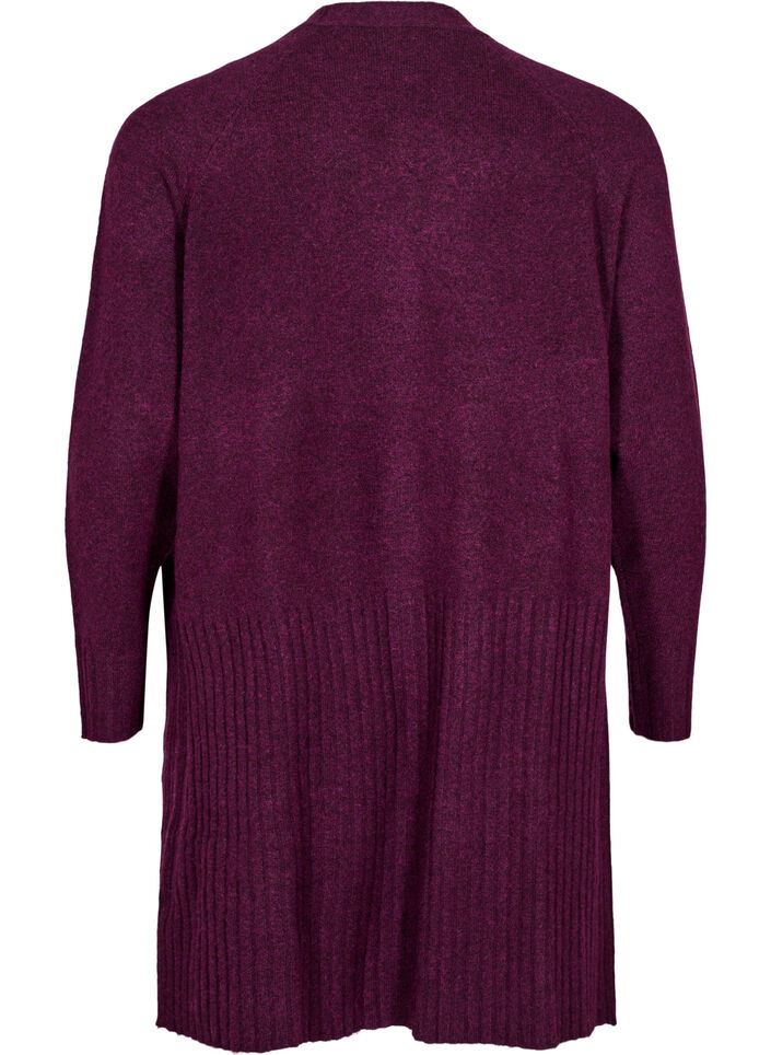 Cardigan long avec des poches, Potent Purple Mel., Packshot image number 1