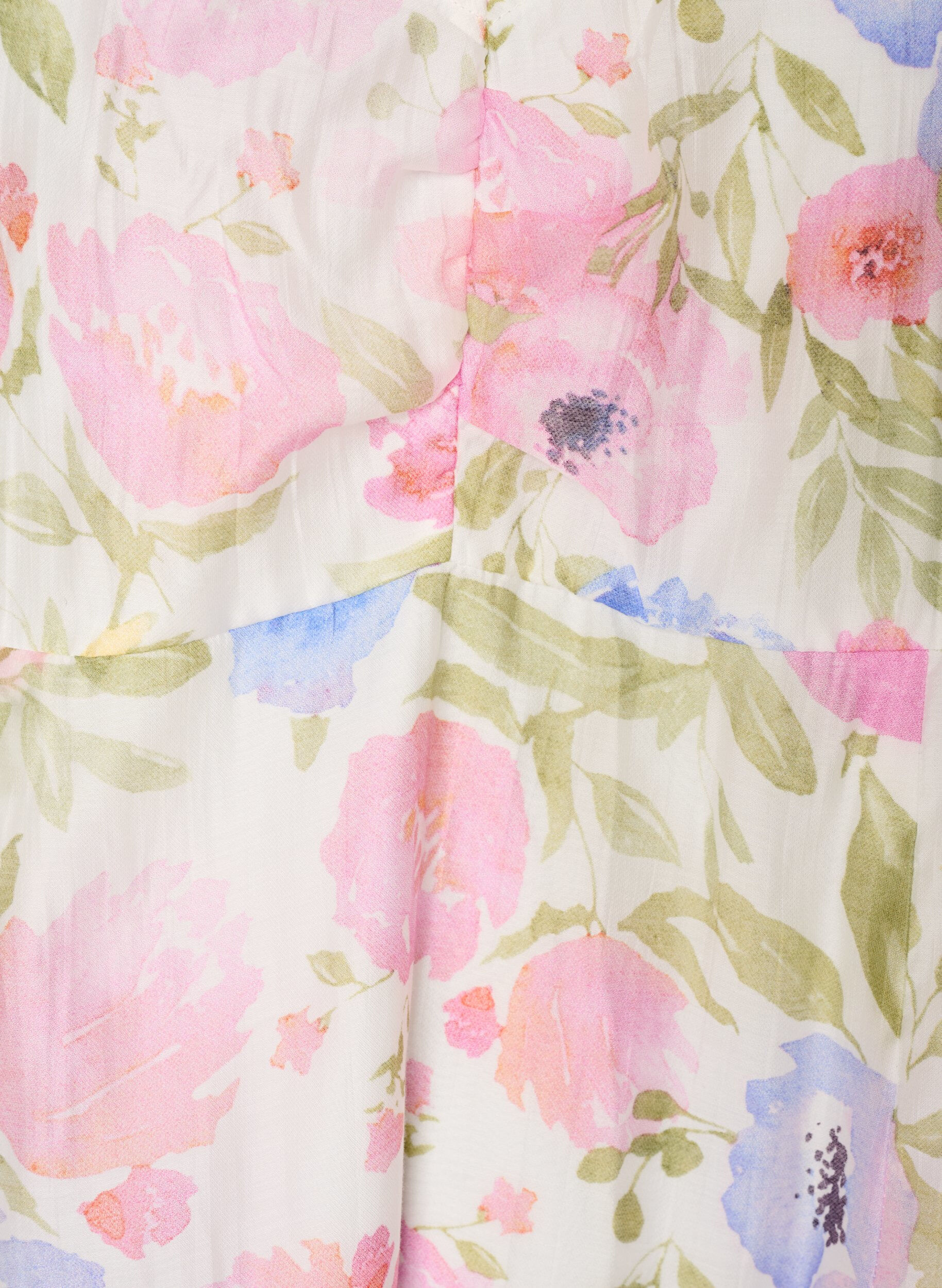 Zizzi Robe empire &agrave; imprim&eacute; floral avec un large d&eacute;collet&eacute; en V, Blanc, Packshot image number 2