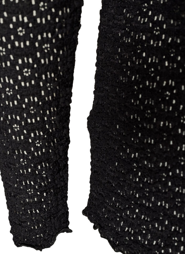 Blouse avec motif &agrave; &oelig;illets et manches longues, Noir, Packshot image number 3
