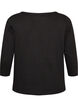T-shirt basic &agrave; col bateau et manches 3/4, Noir, Packshot image number 1